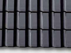 Flachdachziegel Modena 11 Brilliantschwarz